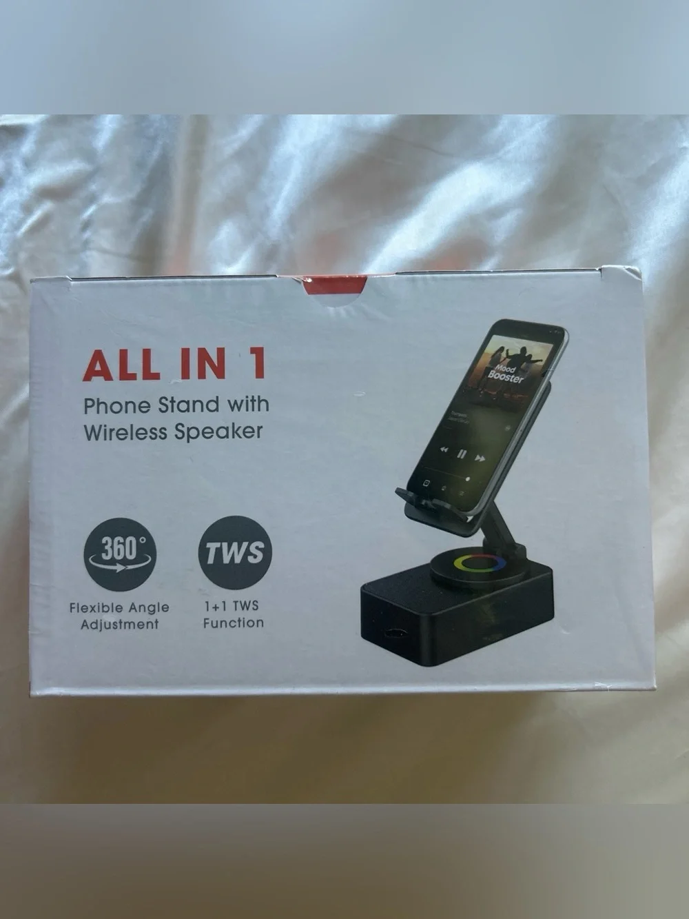 ALL IN 1 Phone Stand with Wireless Speaker - Black